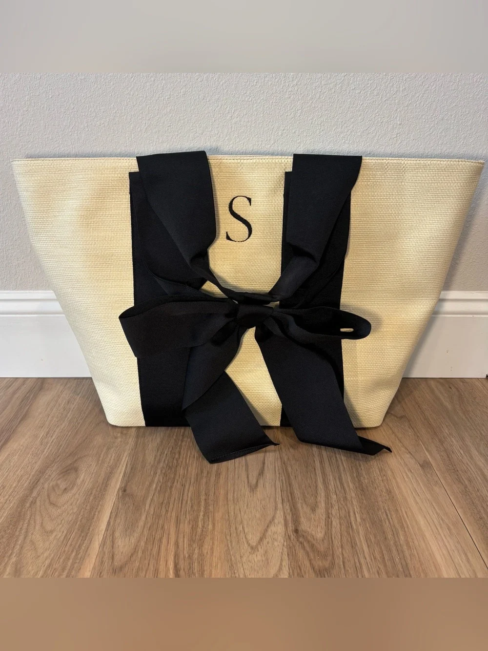 New Mark and Graham Black Ribbon Bow Tote - Picture 1 of 6